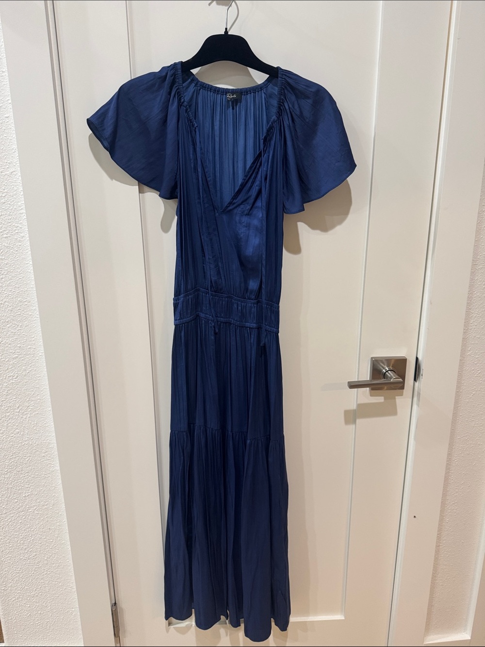 Rails Elegant Navy Blue Maxi Dress with Flutter Sleeves